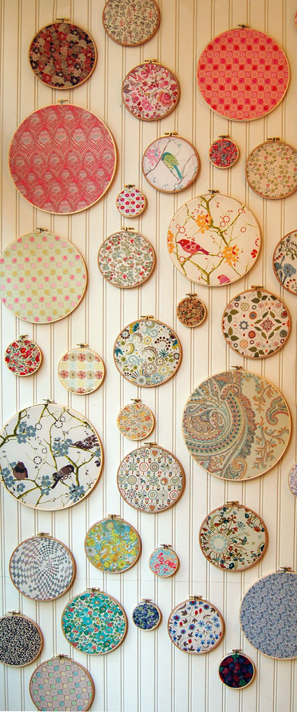 Embroidery hoop-framed Fabrics