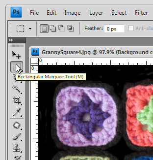 A screenshot of the Rectangular Marquee tool in Photoshop in the lefthand column