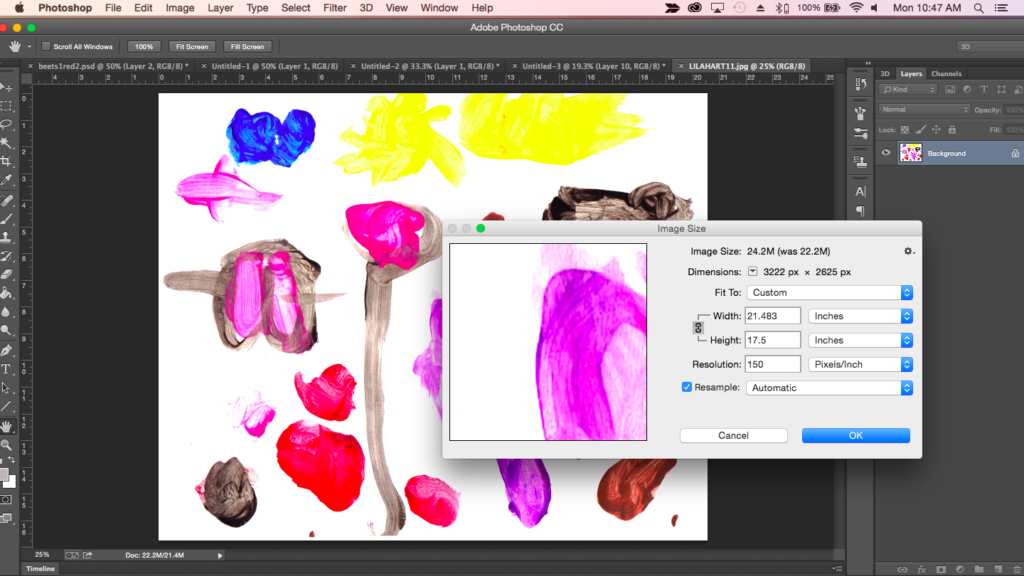 children's painting screenshot in Adobe Photoshop interface