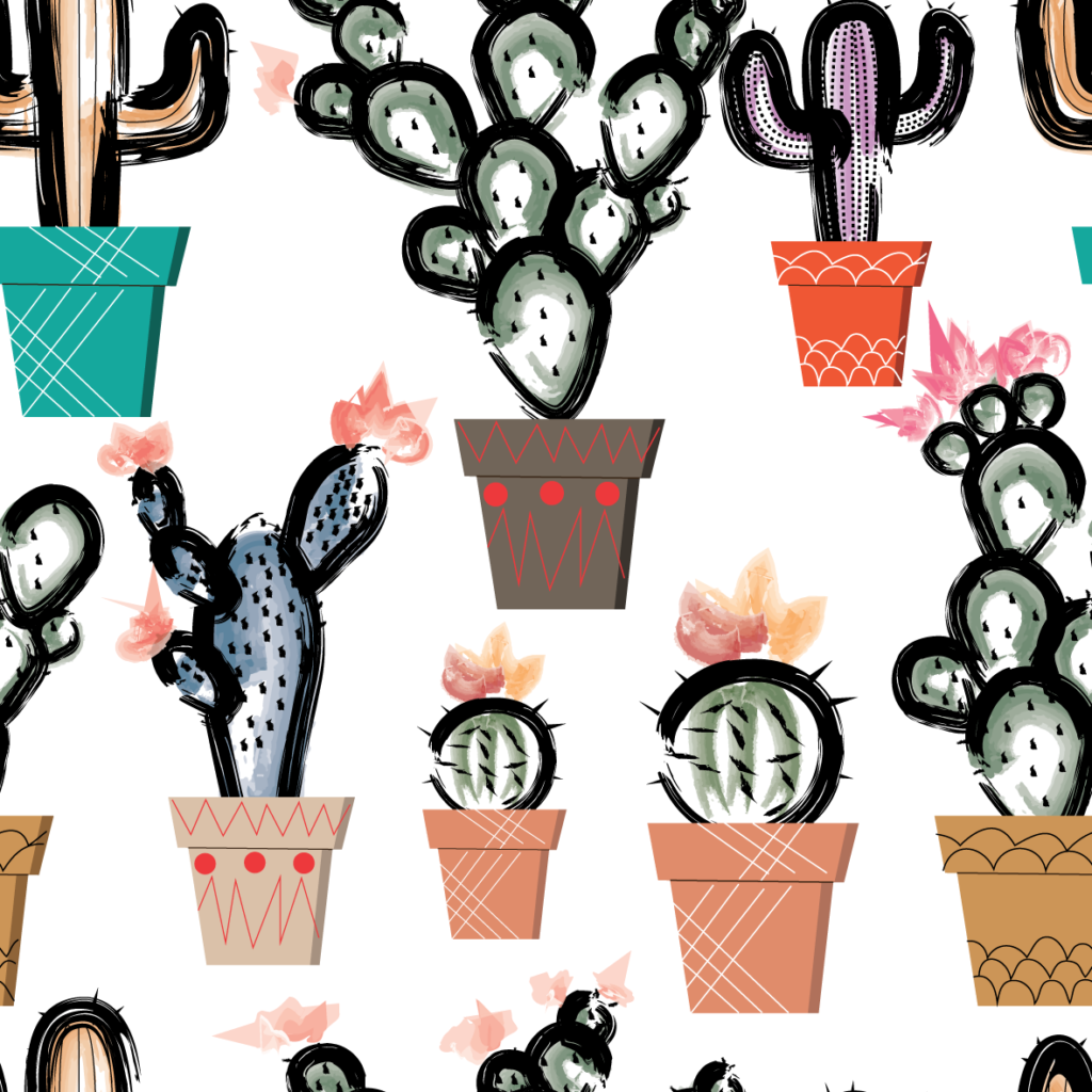 "Cactus" by AlinePellegrini available on fabric, wallpaper and gift wrap