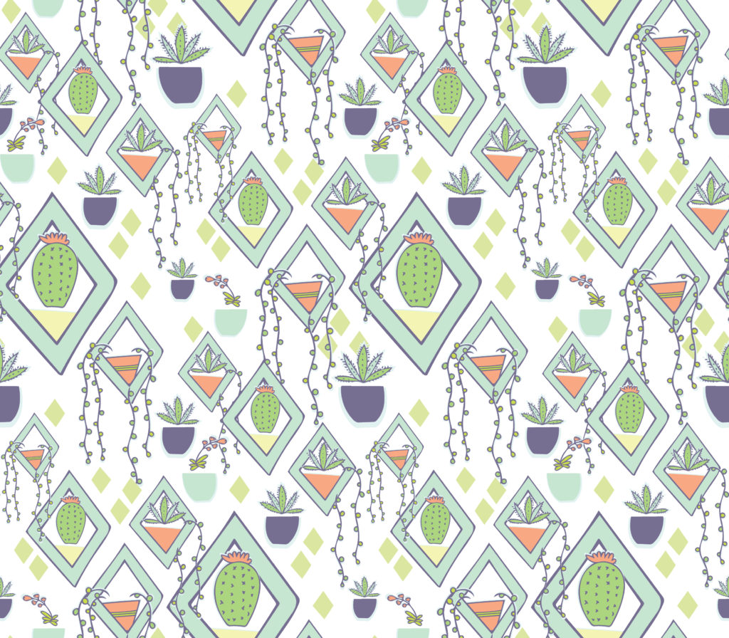Succulent Gems by Jacquelinehurd available on fabric, wallpaper and gift wrap
