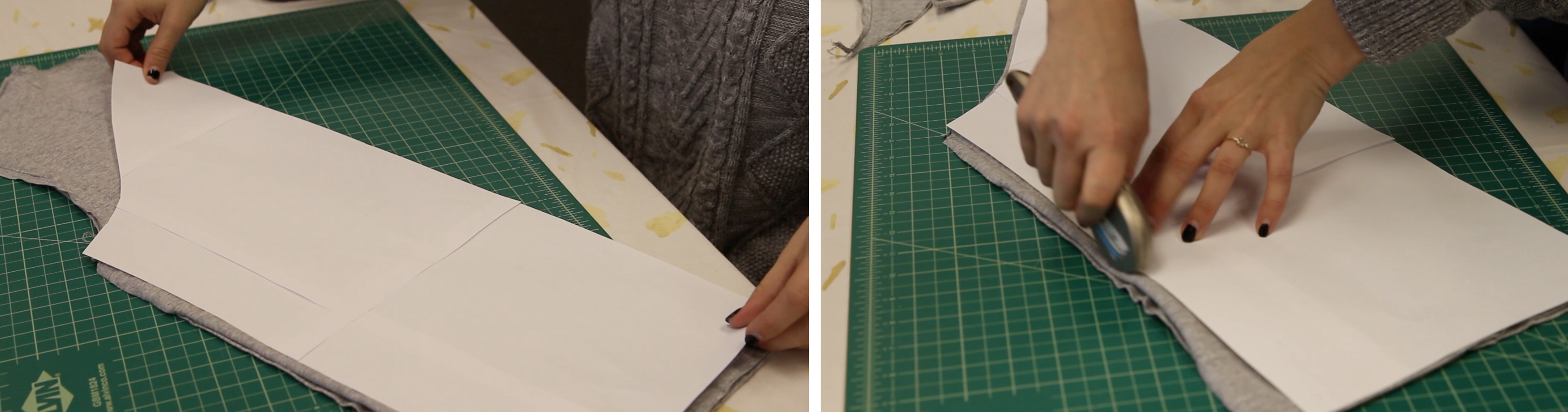 Cutting out our raglan pattern