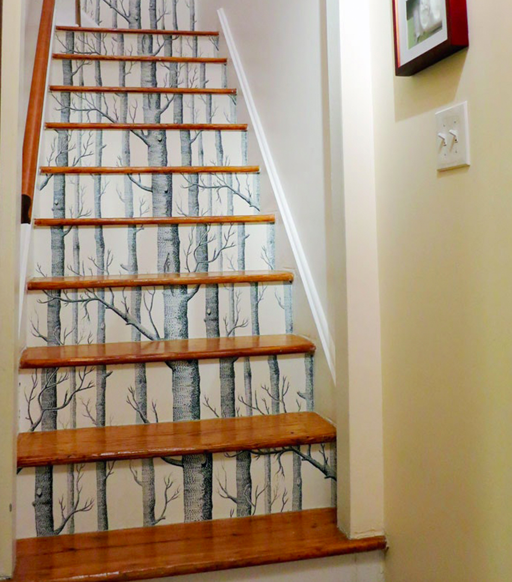 Head into the forest with birch tree stairs | Spoonflower Blog