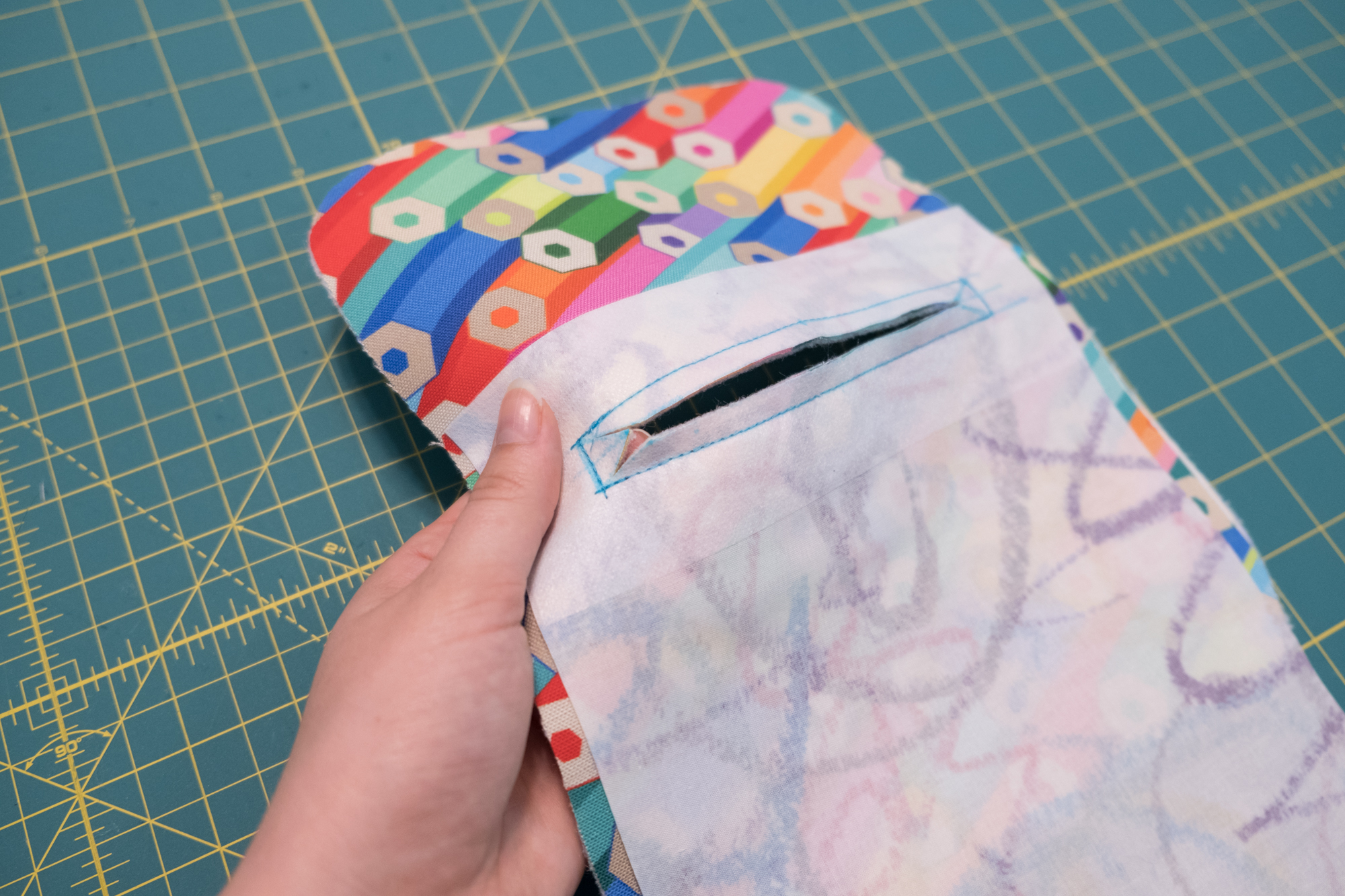Sew along the outer rectangle line | Spoonflower Blog