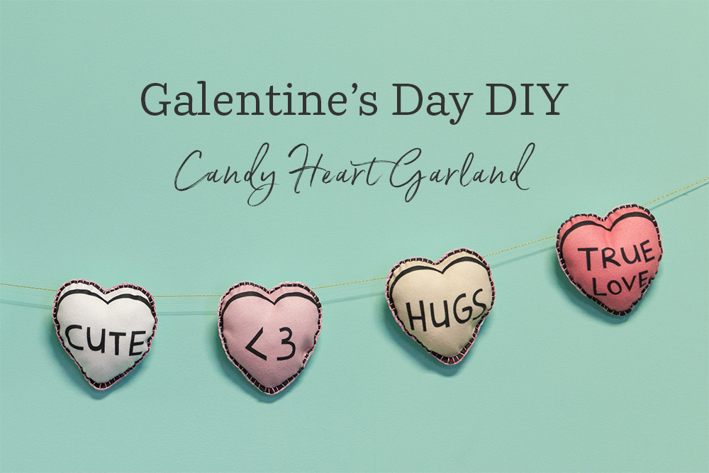 This DIY Candy Heart Garland is Galentine's Day Approved | Spoonflower Blog 
