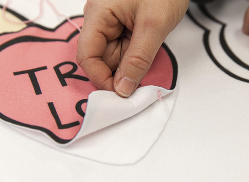 Candy heart bunting - basket stitch knot | Spoonflower Blog 