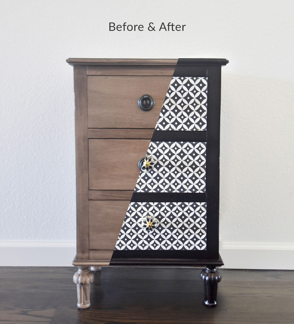Revamp a Nightstand with Wallpaper | Spoonflower Blog 