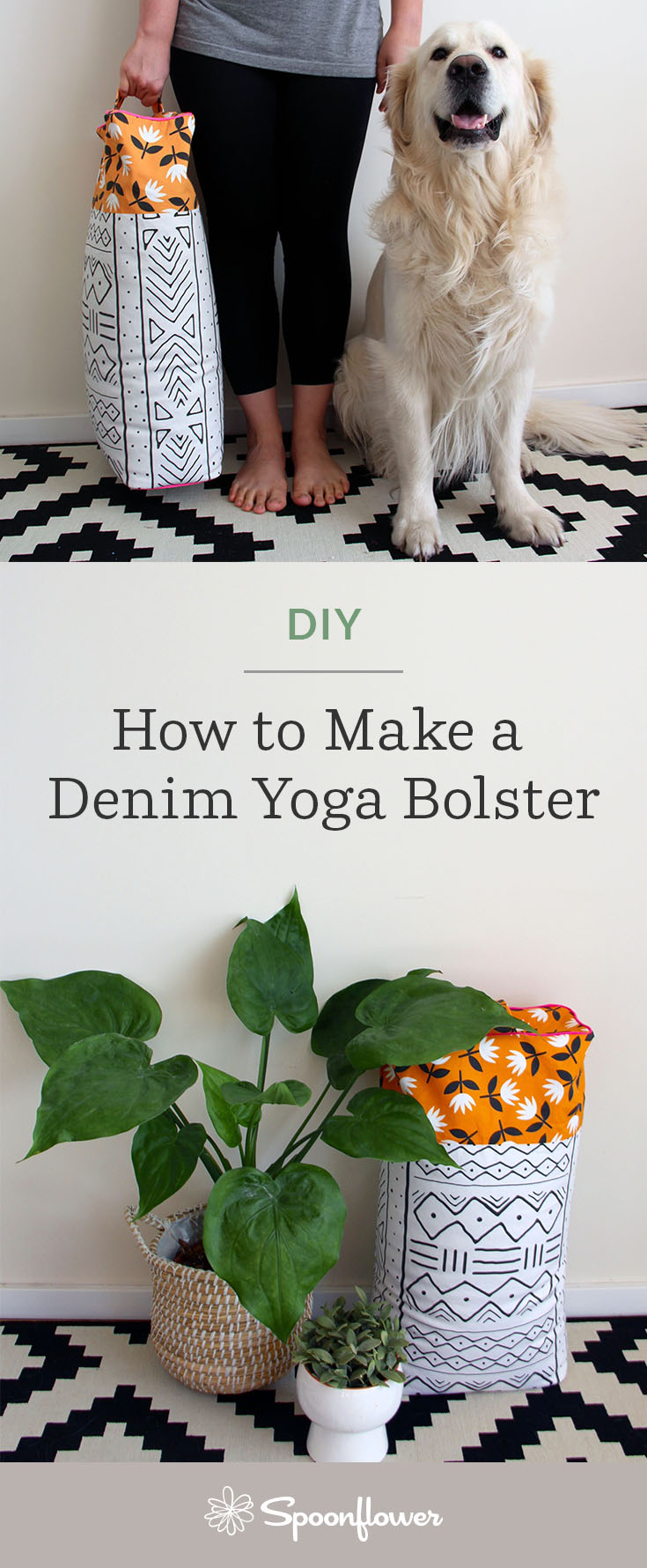 How to Create a Colorful DIY Yoga Bolster | Spoonflower Blog 