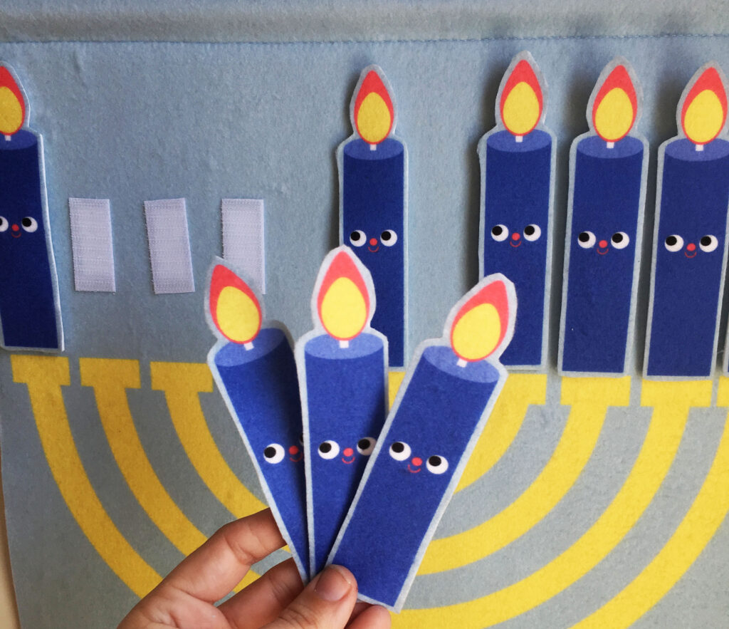 DIY Fleece Menorah Wall Hanging for Hanukkah | Spoonflower Blog 