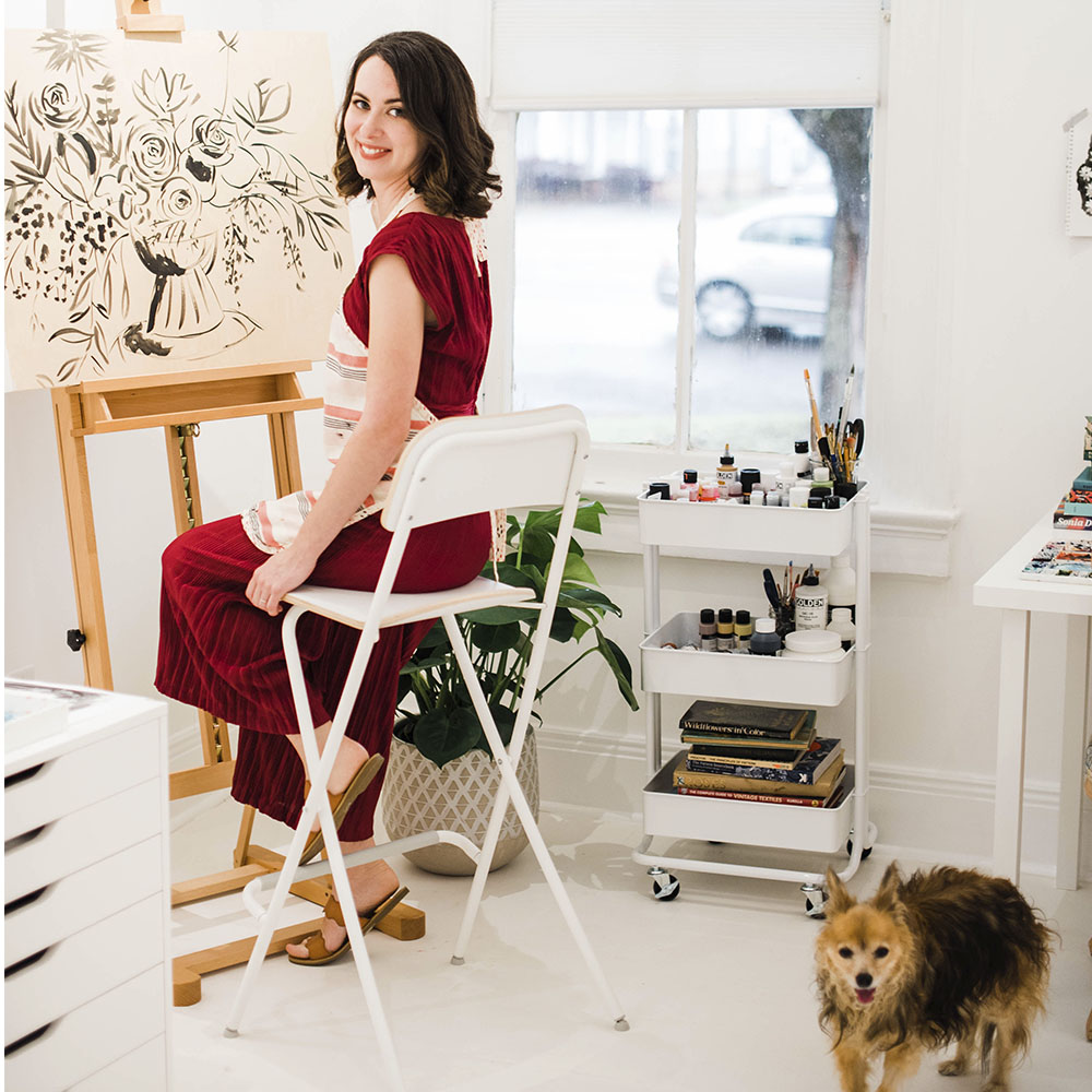 In the Studio with Watercolor Artist Juliet Meeks | Spoonflower Blog 