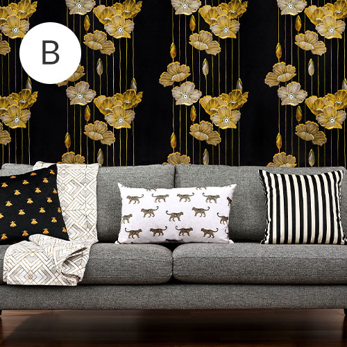 Gold and black floral wallpaper | Spoonflower Blog 