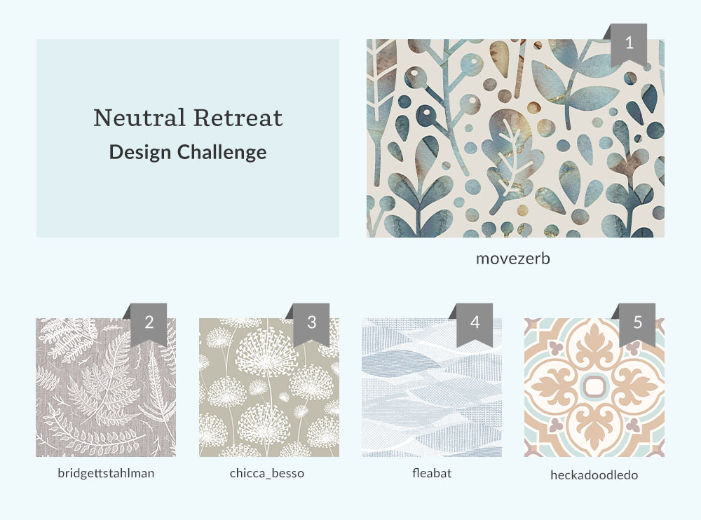 See Where You Ranked in the Neutral Retreat Design Challenge | Spoonflower Blog 