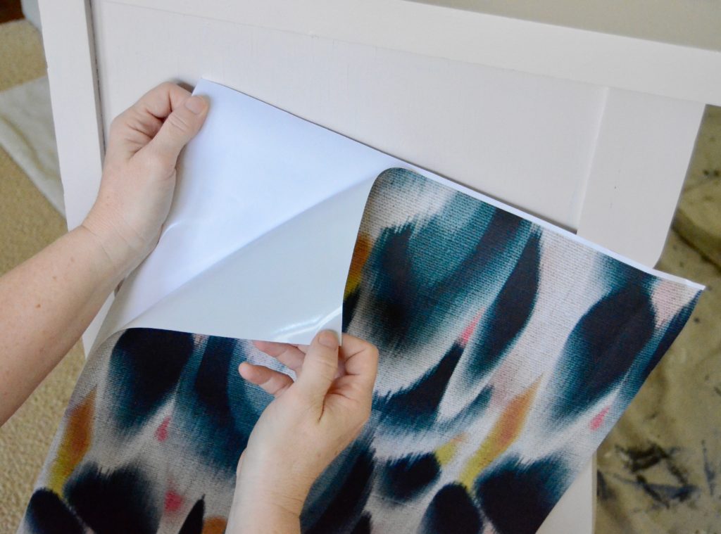 How to Refresh a Dresser with Wallpaper: attach the wallpaper | Spoonflower Blog 