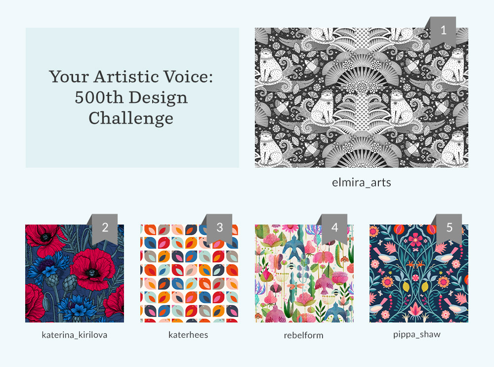 Announcing the Artistic Voice: 500th Design Challenge Design Challenge Winners