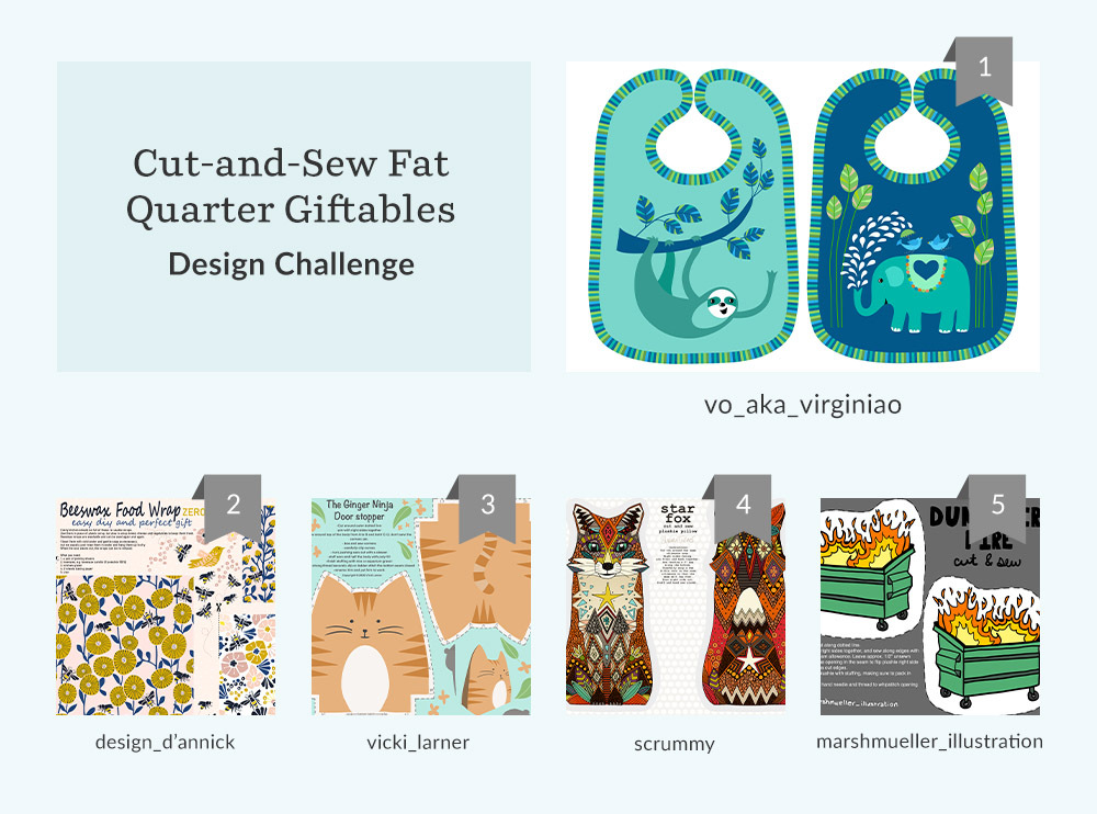 See Where You Ranked in the Cut-and-Sew Fat Quarter Giftables Design Challenge