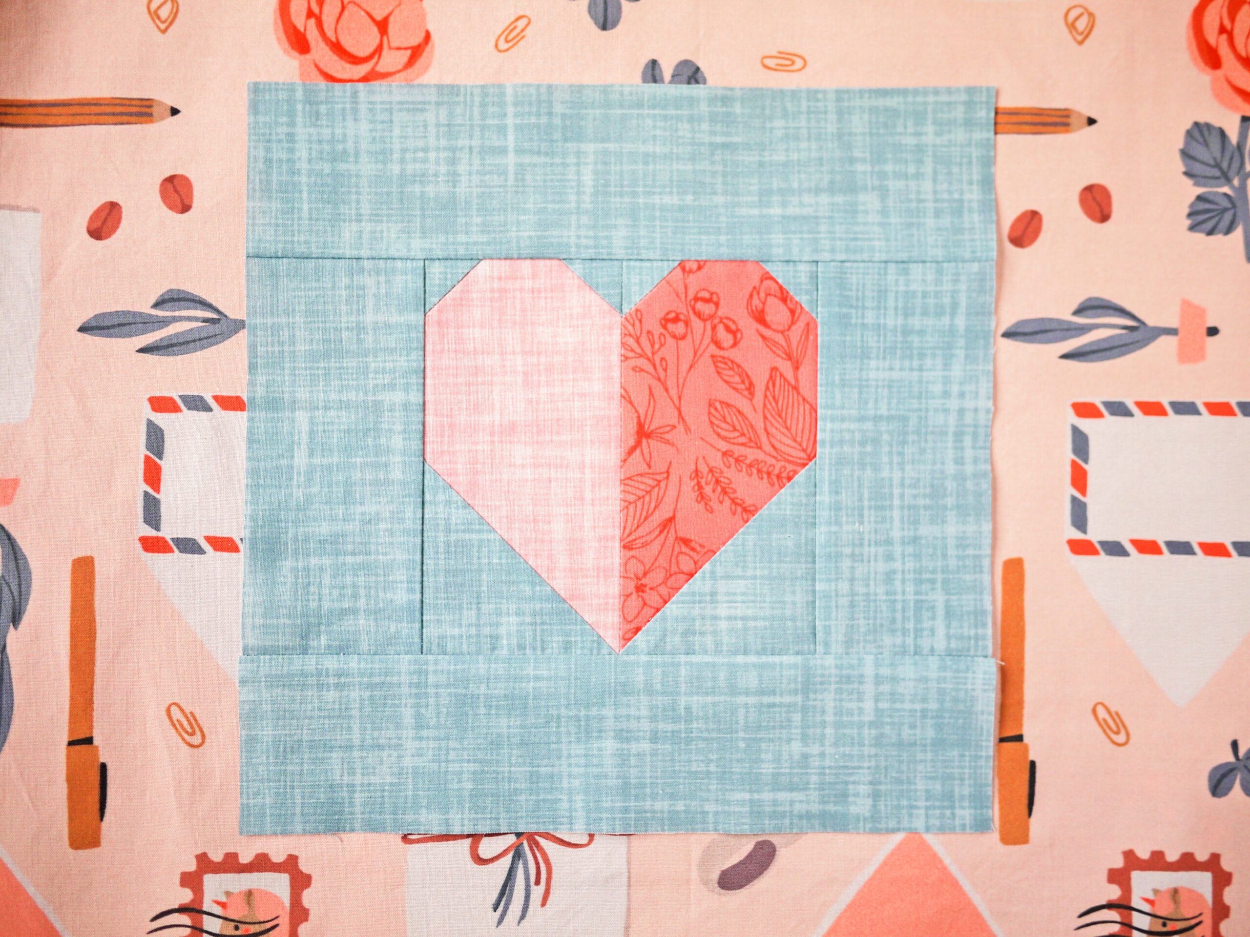 Express Post (Quilt) Block Party Week 3: How to Make a Heart Quilt Block