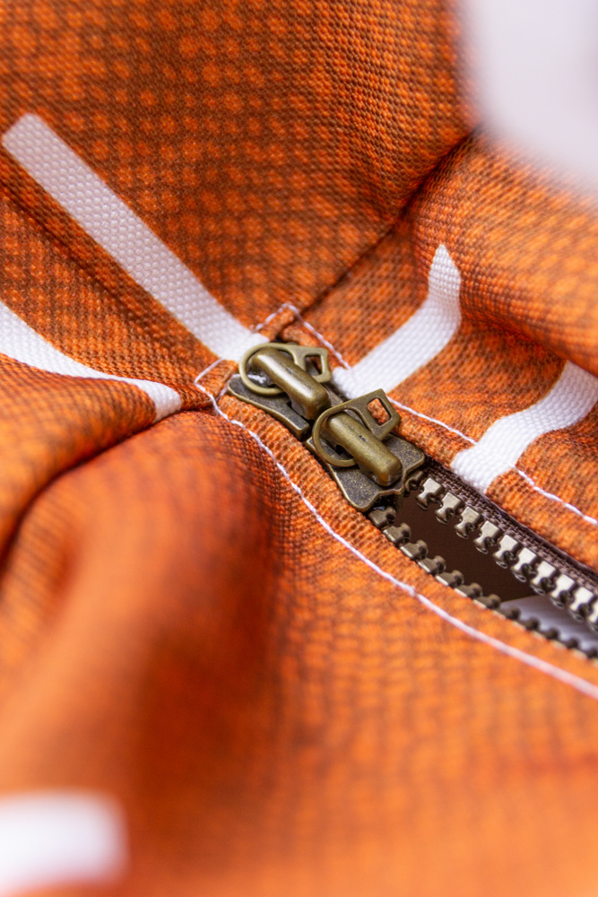 Up close visual of zipper