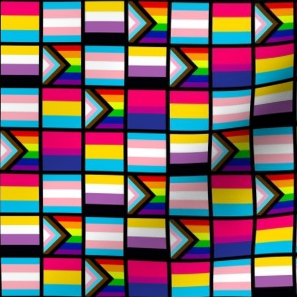 Fabric design with Pride flags