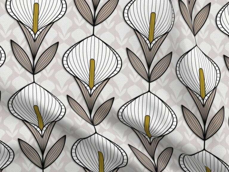 Neutral Geometric Wallpaper Design Challenge Spoonflower Blog - Lily Geometric Circles Decorative Rectangular Wall Mirror