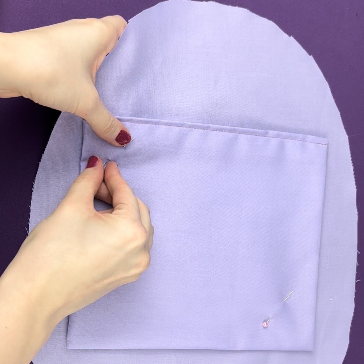 Pinning the inner pocket to the main body lining piece