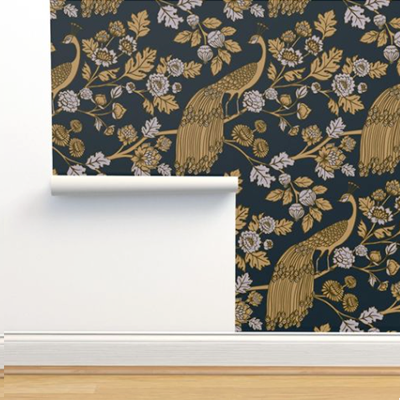 wallpaper render peacock design